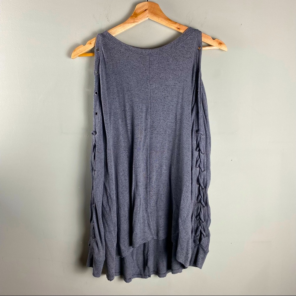 American Eagle: Super Soft & Sexy Plush Braided Lace Up Sleeves Pullover Sweater